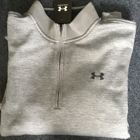 Under Armour Men's Light Gray Zip-Up Sweater - Picture 3 of 6